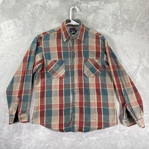 Vintage Big Mac Shirt men's Medium Flannel Button Up USA Made Outdoor Plaid VTG